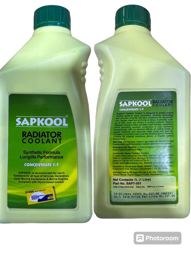 SAPKOOL Radiator Coolant 1+7 (1ltr X 20)