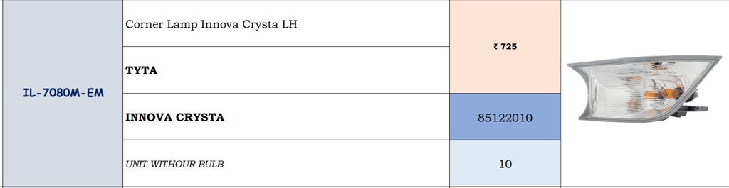 Corner Lamp Innova Crysta LH