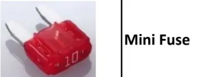10 Amps Mini Blade Fuse Red (50)