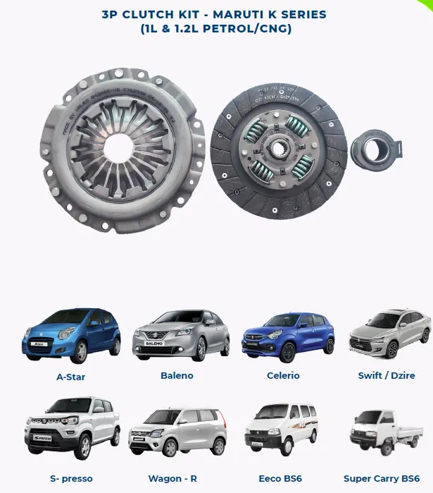Clutch Set with CRB Maruti K Series Suzuki Wagon R / Swift / Ritz / A-star / Baleno / Dzire / Celerio / SPresso / Eeco BS6 / Super carry BS6 Petrol / CNG