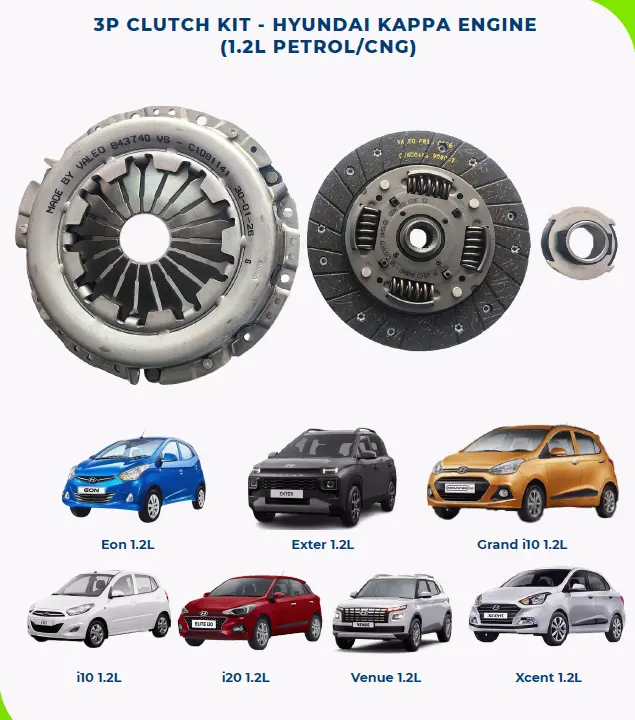 Clutch Set with CRB Hyundai Kappa I10 / I20 / Grand i10 / Xcent / Exter / Venue 1.2LPetrol / CNG