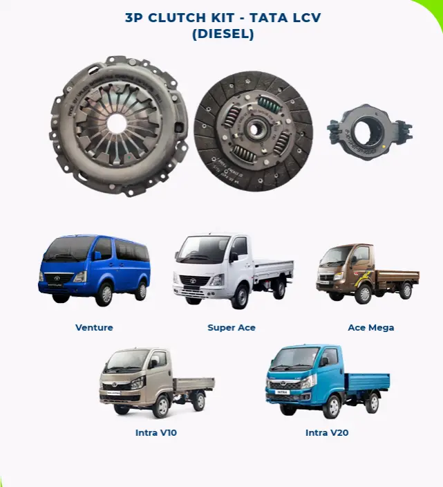 Clutch Set with CRB TATA Super Ace 1.4L / Ace Mega 0.8L / Intra V10 0.8L / Intra V20 1.4L Diesel