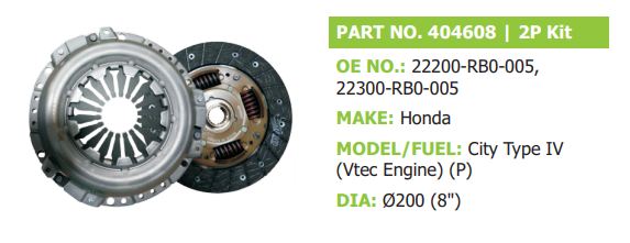 Clutch Set 2p pv Honda City type iv (Vtec Engine) (Petrol)