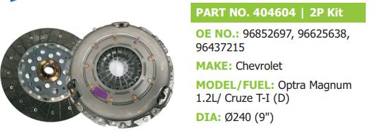 Clutch Set 2p pv Chevrolet Optra