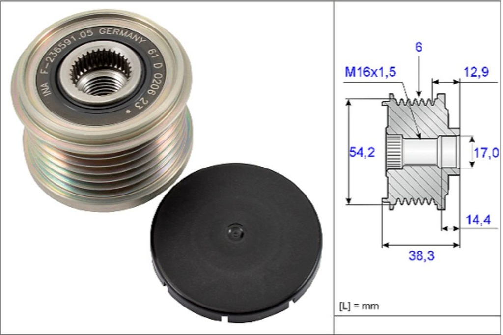 OAP (Valeo Alternator) Ford 1.4L Duratorque (DV4) TDCi Diesel Engine: Fiesta, Figo - 5350194100