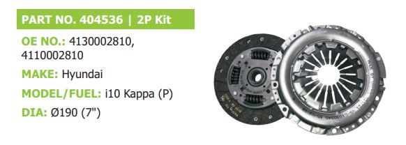 Clutch Set 2p pv Hyundai i10 Kappa Petrol