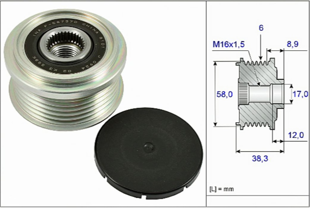 OAP (Valeo Alternator) Toyota 1.4L 1NDTV TDCi (Diesel) Engine: Etios, Etios, Cross, Etios Liva - 5350266100