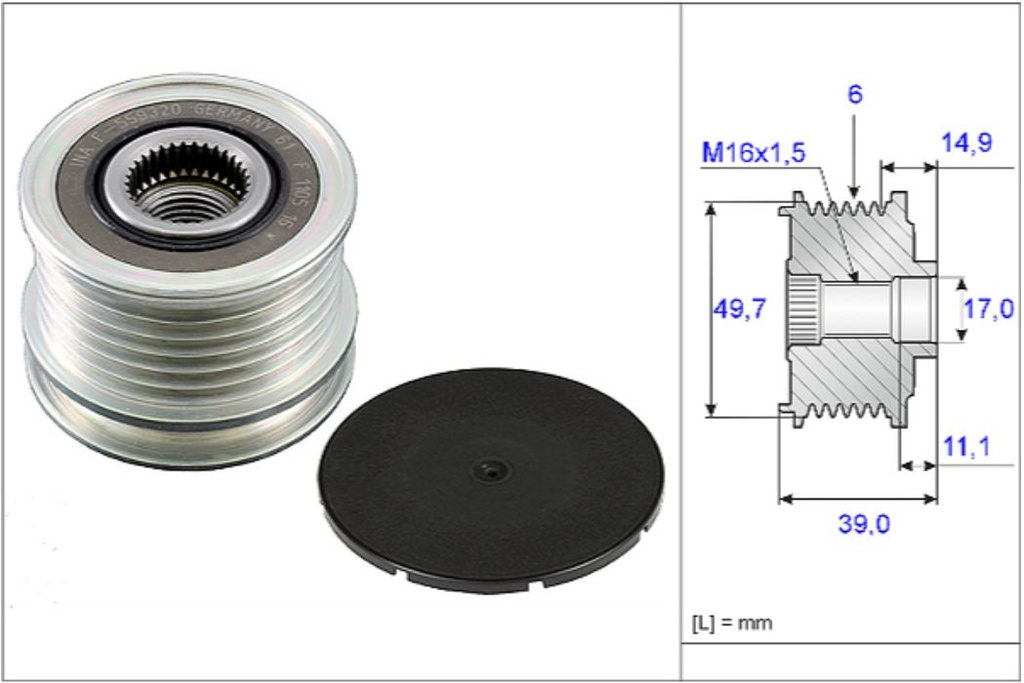OAP (Bosch Alternator) Mercedes Benz: C 220 CDI, Sprinter 3-t bus 316 CDI  Force 2.2 TD CRDe TD2200 (Diesel) Engine: Traveller 3350 - 5350050100