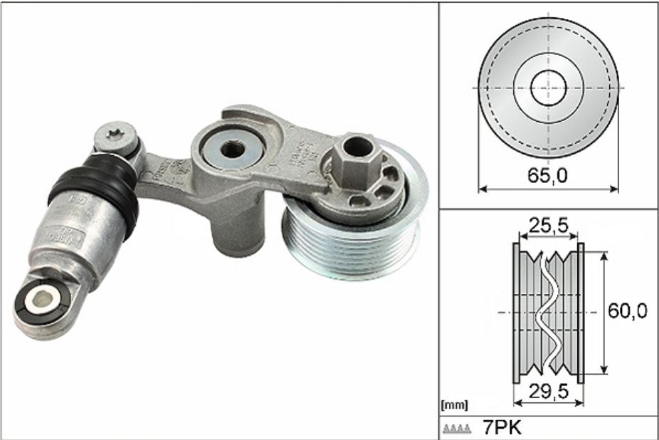 Luk 5340586100 - Belt Tensioner Hydraulic For Honda 1.5L i-DTec Diesel: Amaze, Mobilio, City, Jazz, BR-V, WR-V 7PK Steel Pulley (F-615104)