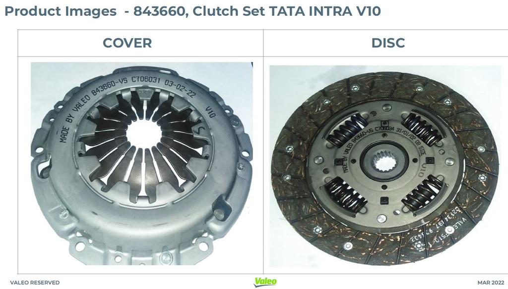 Clutch Set TATA Intra V10 0.8L Diesel 190 dia