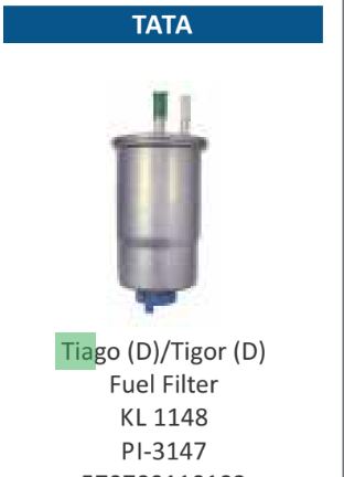 [pi 3147] Fuel Filter For TATA Tiago Tigor Ashok Leyland U-truke