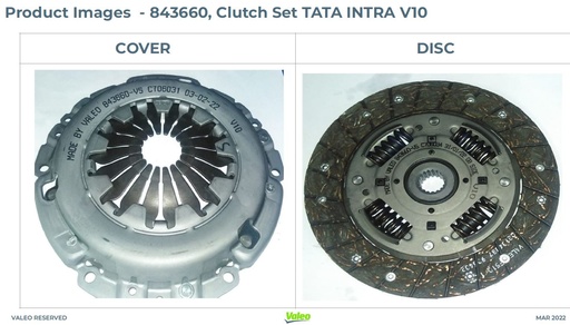 [va 843660] Clutch Set TATA Intra V10 0.8L Diesel 190 dia