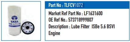 [TATA TLFCV1072] LUBE FILTER -ISBe 5.6 BSVI Engine (1565 - 30)