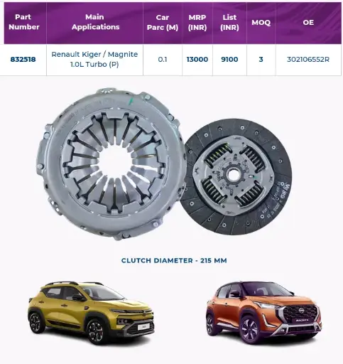 [VA 832518] Clutch Set Renault Kiger / Magnite 1.0 L Turbo (P)