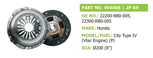 [va 404608] Clutch Set 2p pv Honda City type iv (Vtec Engine) (Petrol)