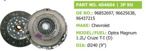 [va 404604] Clutch Set 2p pv Chevrolet Optra