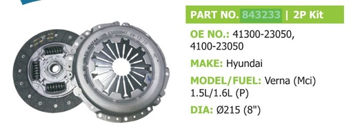 [va 843233] Clutch Set - Hyundai Verna Petrol