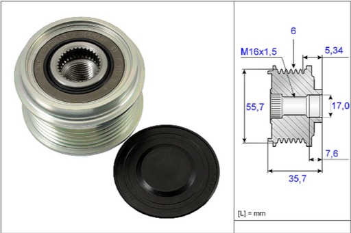 [LUK 5350077100 -] OAP (Bosch Alternator) Chevrolet: Captiva 2.0 D & 2.0 D 4WD, Optra 2.0 TDC - 5350077100